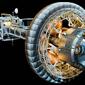 Advanced Satellite With Solar Panels Orbiting Earth In Outer Space