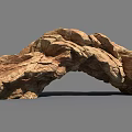 Naturally Formed Rock Arch with Textured Surface and Brown Tones