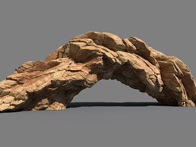 Naturally Formed Rock Arch with Textured Surface and Brown Tones 3d model Naturally Formed Rock Arch with Textured Surface and Brown Tones 3d model