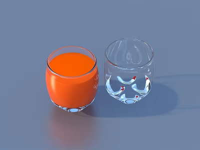 glass fruit juice drink 3d model