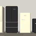 Modern Design Refrigerators and Freezers in Black and Cream by ICE and HCK