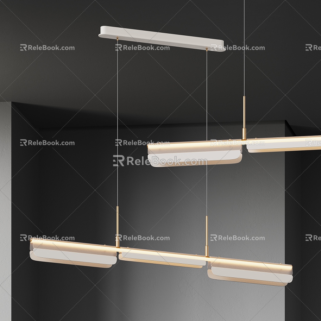 Modern Chandelier Light Luxury Minimalist Cream Style 3d model