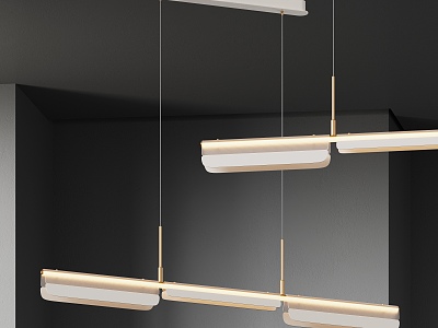 Modern Chandelier Light Luxury Minimalist Cream Style 3d model