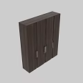Modern Wooden Wardrobe With Three Door Metal Handles And Minimalist Design Style