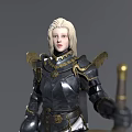 Armored Fantasy Characters With Golden Decorated Armor Swords And White Capes