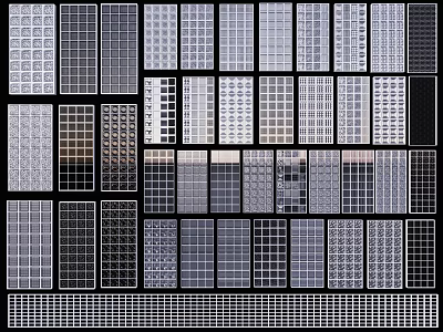 Garden Ornaments With Various Grid Patterns And Decorative Designs For Outdoors 3d model