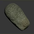 Hand Carved Natural Stone Sculpture With Intricate Spiral Patterns And Smooth Surface