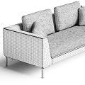 Modern Gray And Brown Sectional Sofa With Metal Legs And Decorative Cushions