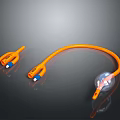 Orange Flexible Medical Tubing With Transparent Balloon Tip And Connectors