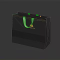 Stylish Black Shopping Bag With White Handles And Golden Logo For Daily Necessities