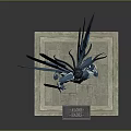 Alone Heroes Heroic Character With Blue Wings And Armor On Statue Base