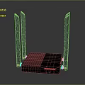 Modern Wireless Router With Four External Antennas And LED Status Indicators Design 3d model