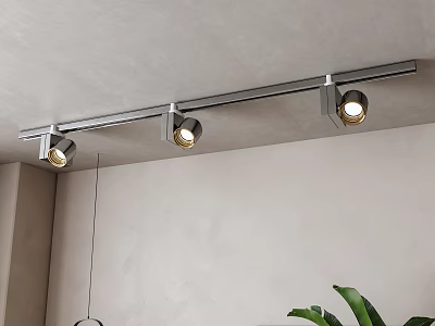 Modern Interior Ceiling Track Downlights Spotlights Warm LED Adjustable Metal Lighting Fixture 3d model
