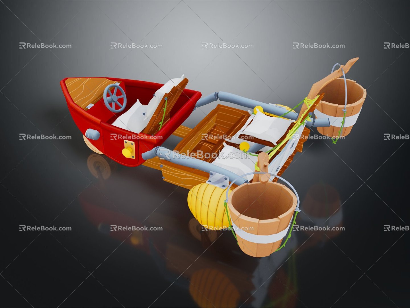 Boat Small Wooden Boat Fishing Boat Speedboat 3d model