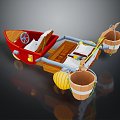 Boat Small Wooden Boat Fishing Boat Speedboat 3d model