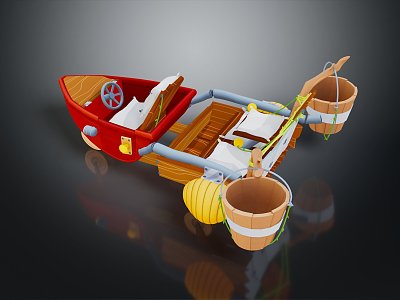 Boat Small Wooden Boat Fishing Boat Speedboat 3d model