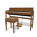 Wooden Electric Piano With Stool And Art Supplies Box For Home Use