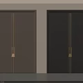 Modern Brown And Black Swing Doors With Brass Handles In Minimalist Design