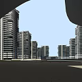 Modern High Rise Residential Buildings With Curved Architecture And Green Spaces