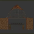 Long Industrial Building Model With Arched Roof Multiple Skylights And Brown Gray Design