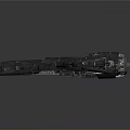 Aerospace 3D Model of Gray Spaceship With Red Details and Multi Wing Design