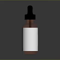 Red Dropper Bottle With Black Dropper Cap And White Label On Gray Gradient Background 3d model