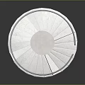 Modern Spiral Staircase With White Steps Cylindrical Support And Metal Railings