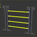 Industrial Metal Frame Equipment With Gray Vertical Columns Yellow Horizontal Bars And Stable Base