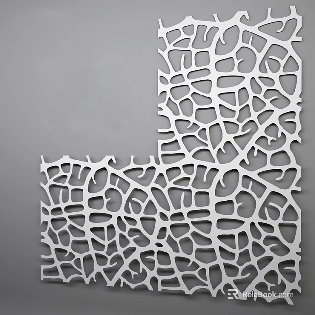 Modern White Interior Wall With Laser Cut Geometric Pattern Design Details 3d model 
