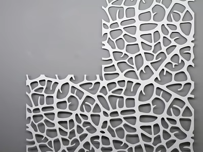 Modern White Interior Wall With Laser Cut Geometric Pattern Design Details 3d model