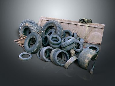 Modern tires, tires, scrap tires, scrap tires model