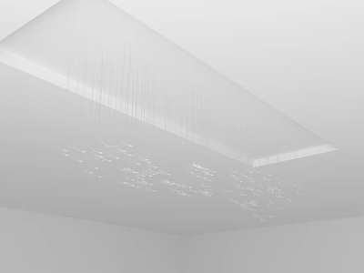 Modern Minimalist Chandelier With Thin Hanging Lines In White Room Interior 3d model