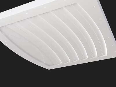 Modern Gypsum Ceiling Design with Elegant Curved Lines and Recessed Lighting 3d model