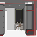 Light Luxury Dressing Table Dressing Table Mirror 3d model