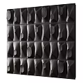 White Square Shaped Wall Decor With Circular Raised Patterns Neatly Arranged