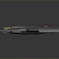 Futuristic Sci Fi Spaceship Model With Gray Body Red Accent Stripes And Streamlined Design