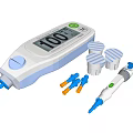Essential Medical Devices Including Digital Thermometer Striped Caps And Small Tools 3d model