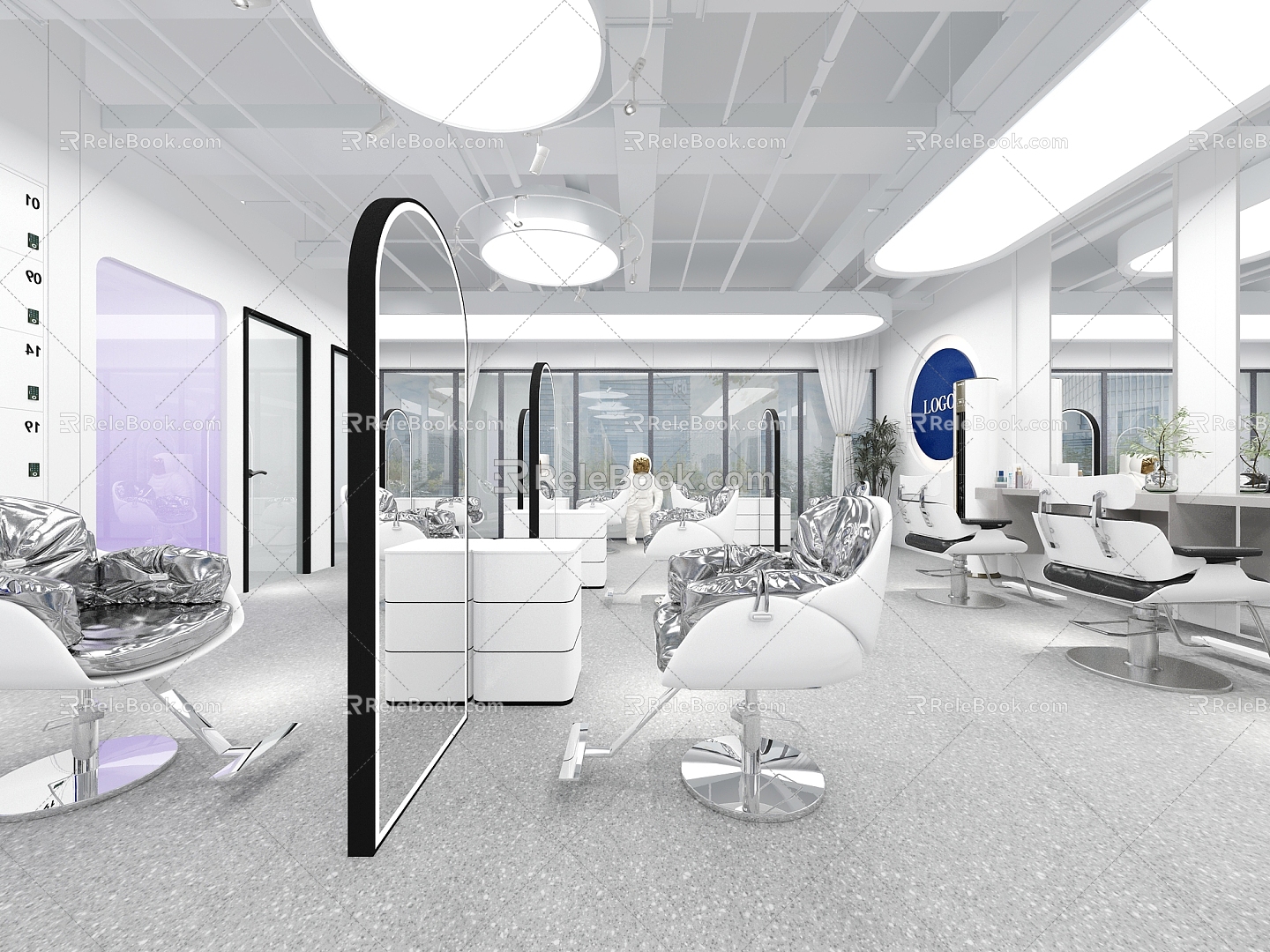 Modern Minimalist Hair Shop 3d model