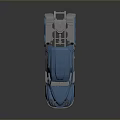 Blue Modern Truck 3D Rendered With Streamlined Design Silver Accents And Multiple Wheels