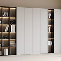 Modern Bookcase With Built in Lighting Display Storage Shelves And Decorative Items