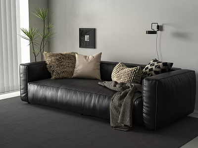 Joybird modern leather multiplayer sofa 3d model