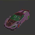 Sleek High Performance Silver Sports Car with Black Roof and Rear Spoiler