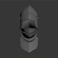 Steel Medieval Knight Helmet as Essential Weapon Armor Equipment with Metallic Shine