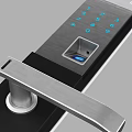 Modern Smart Door Handle Featuring Fingerprint Scanner Digital Keypad And Sleek Design