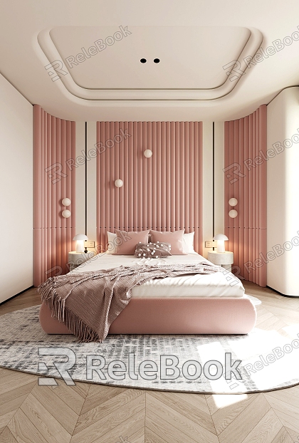 Modern children's room pink department daughter room fashion warm model