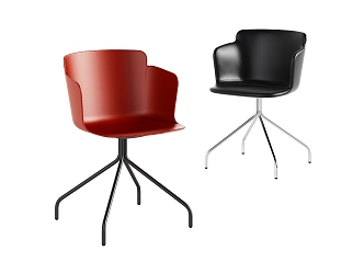 Simple and stylish atmospheric plastic office swivel chair combination 3d model