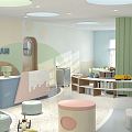 Modern Kindergarten Hall Kindergarten Library Activity Space 3d model