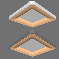 Modern Square Flush Mount Ceiling Lights With White And Gray Minimalist Design 3d model