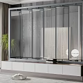 Modern Partition Rotating Metal Glass Partition 3d model