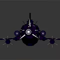 Purple Mechanical Sci Fi Weapon With Spikes Gears And Wing Like Structures 3d model